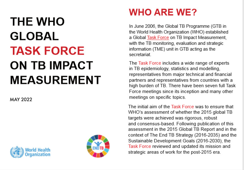 THEWHO GLOBAL TASKFORCE ONTBIMPACT MEASUREMENT